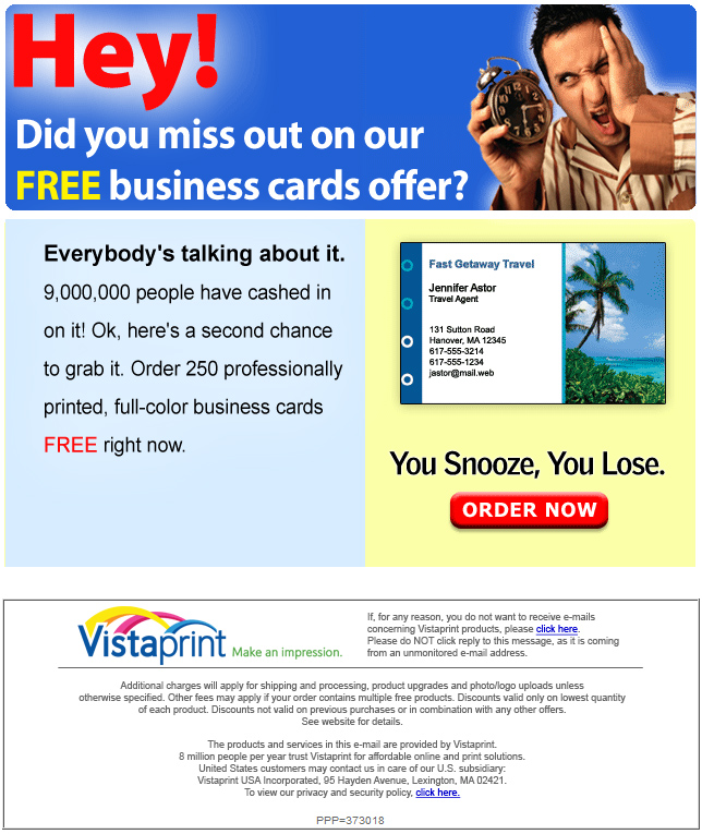 Email Campaign Vista Print #ydealinc.com #ydealinc #ydeal