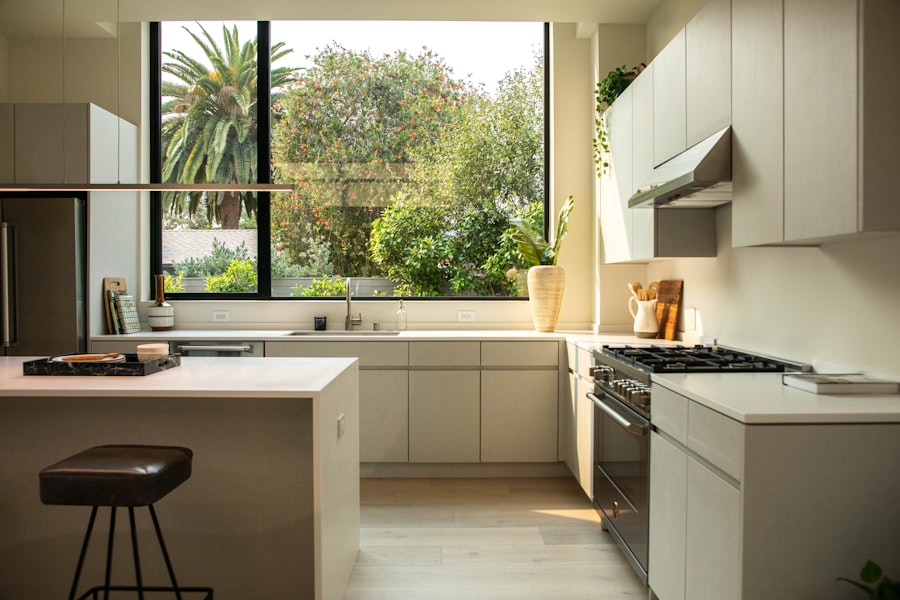 Modern renovated kitchen representing virtual renovation photo editing service